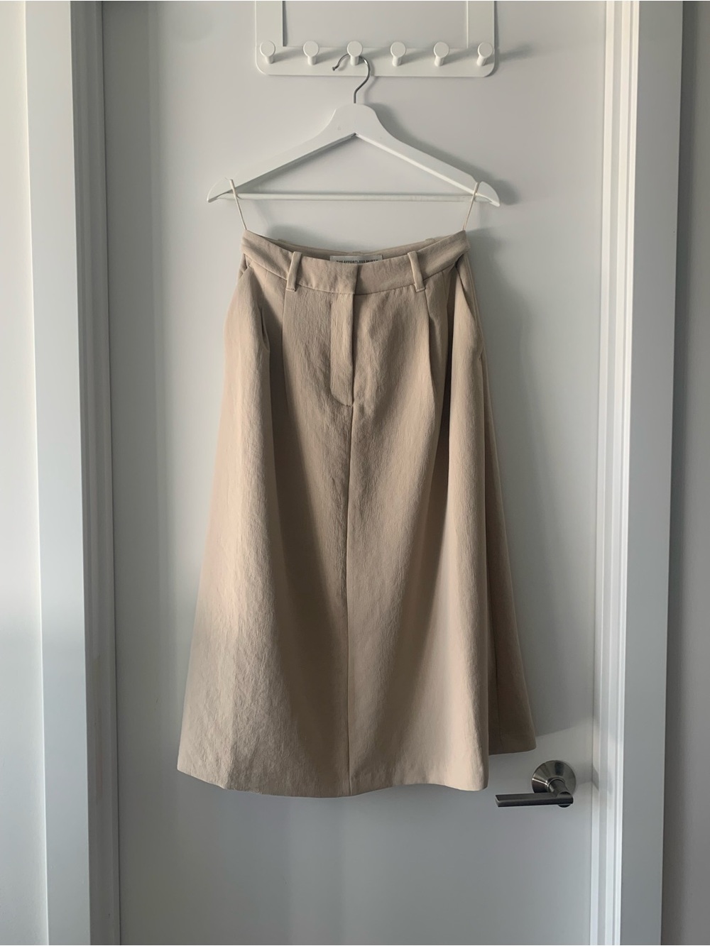 Aritzia Neutral Beige A-Line Midi Skirt